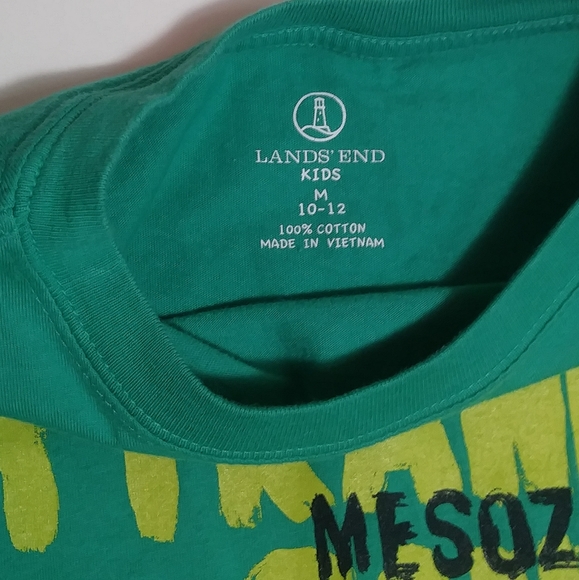 Lands End Boys M 10/12 T-rex Dinosaur Shirt - Picture 5 of 5